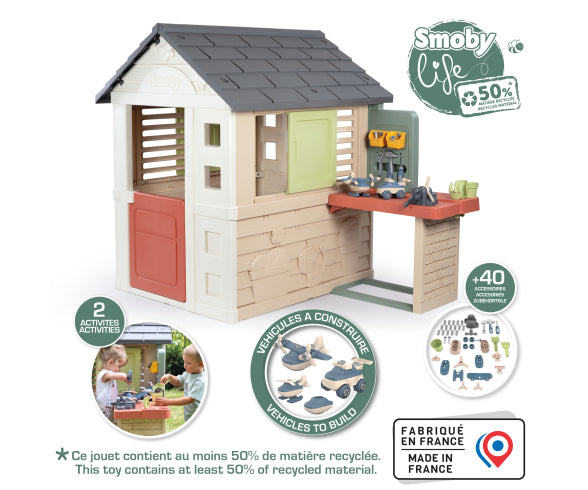 Smoby Life Nature Playhouse + Workshop