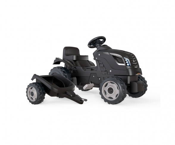 Smoby Life Farmer XL Black tractor + trailer